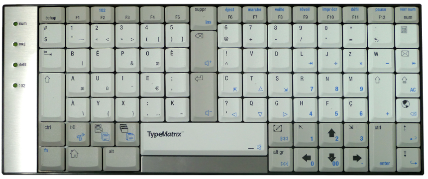 TypeMatrix keyboard with *bépo* layout